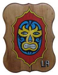 LA Lucha on wood