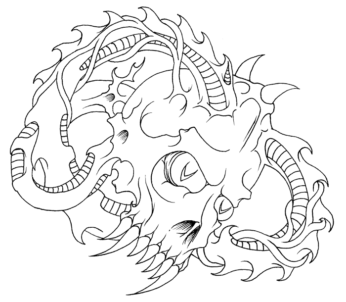 skull tattoo flash by luther1000 on deviantart