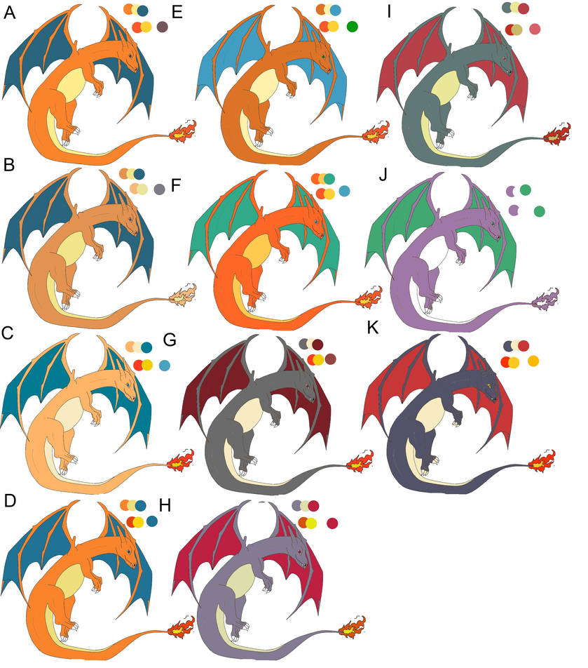 Charizard Hex Code Charizard Palettes by firekitsune08 on DeviantArt