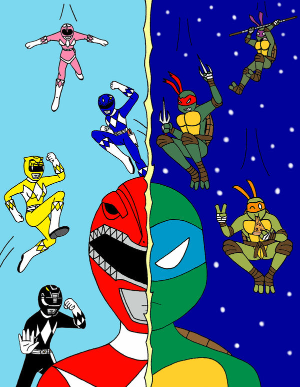 Power Rangers vs. TMNT by streetgals9000