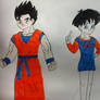 Gohan x Videl - Orange and Blue Outfits