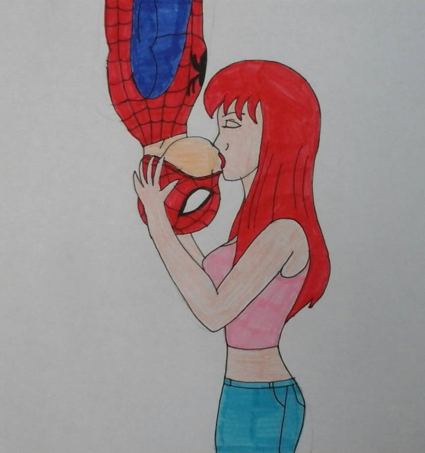 Spidey x MJ Kissing Upside Down by JQroxks21 on DeviantArt