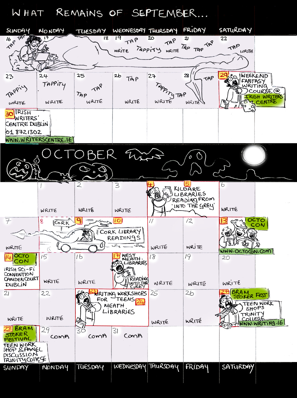 Sept/Oct schedule, avec Dragon