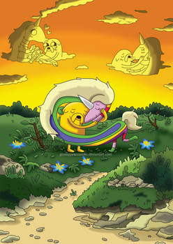 Adventure Time JackXLady Sunset Love