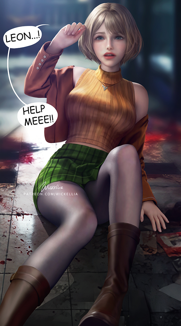 TGSmurf on X: A variant of my Ashley fanart with the pantyhose she wears  in Resident evil 4 remake.  / X