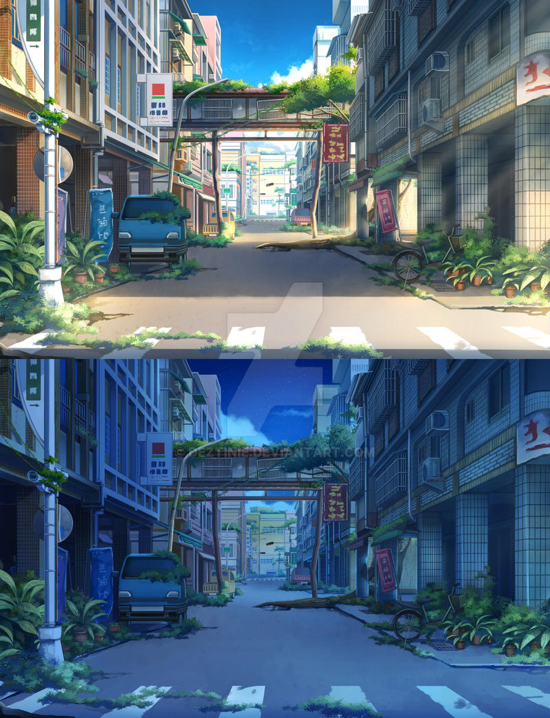 Abandonetown - anime background by DEZTINIE on DeviantArt