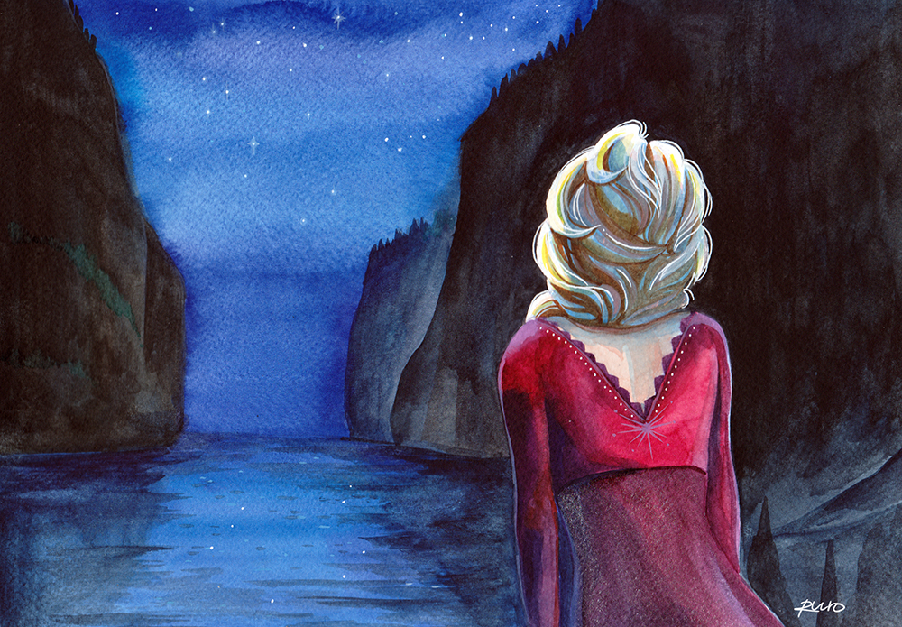 Into the Unknown Elsa, Watercolor, Frozen Fan art by RURO95 on DeviantArt