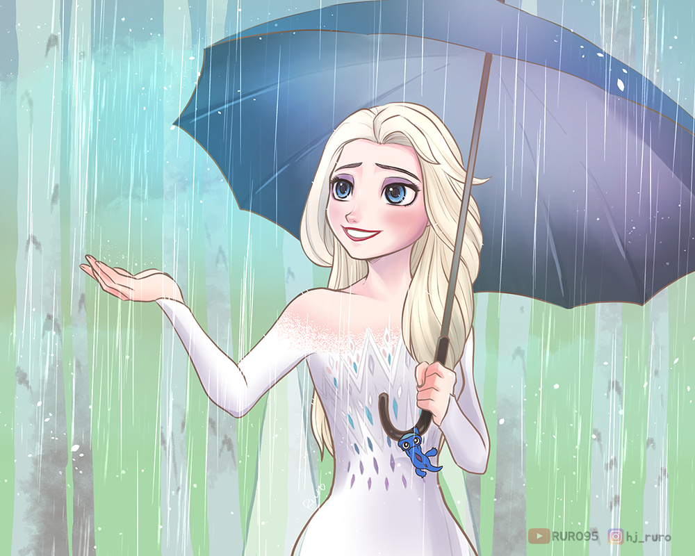 Elsa, Rainy day, Frozen Fanart by RURO95 on DeviantArt