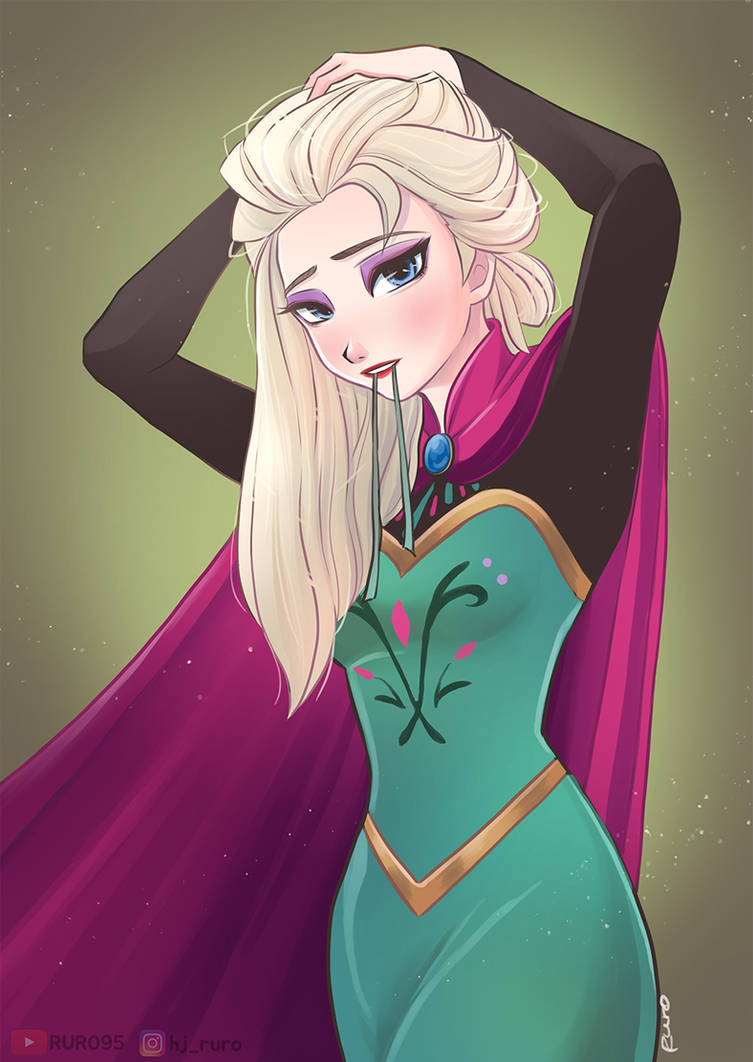 Hair tied up, Elsa, Frozen fanart by RURO95 on DeviantArt