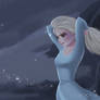 Elsa  In the Dark sea, Frozen Fanart