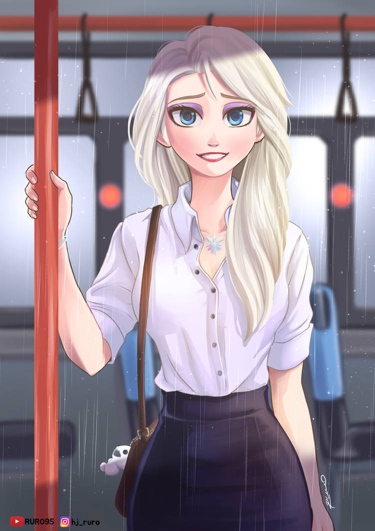 Elsa in the bus, Frozen Fan art by RURO95 on DeviantArt