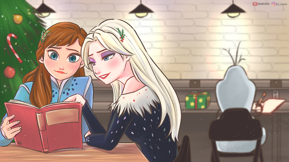 Christmas Elsa And Anna In Study Cafe By Ruro95 On Deviantart Christmas Elsa And Anna In Study Cafe By Ruro95 On Deviantart