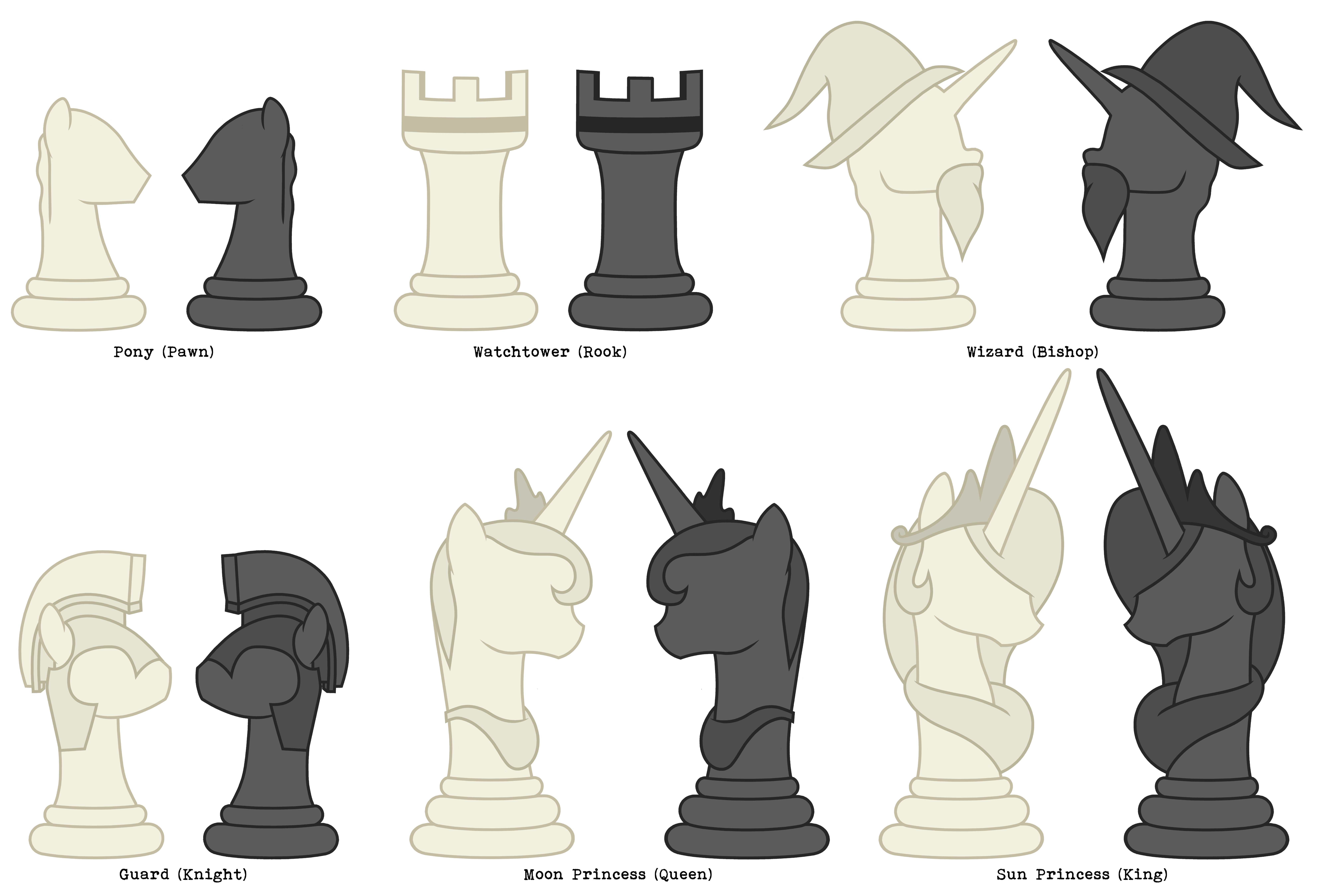 Pony Chess Pieces by Mundschenk85 on DeviantArt