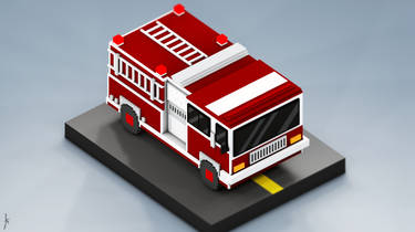 Fire Fighting Vehicle Voxel art