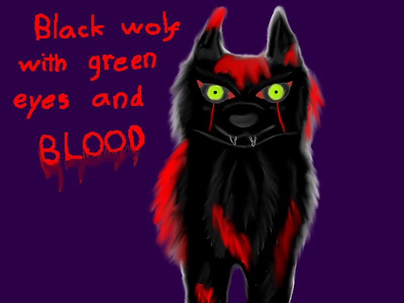 Black wolf with green eyes by Greenlimey22 on DeviantArt
