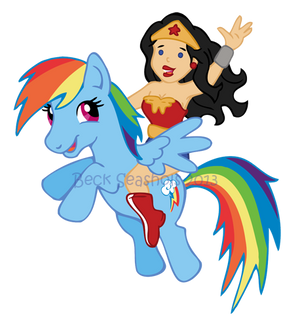 Wonder Woman and Rainbow Dash