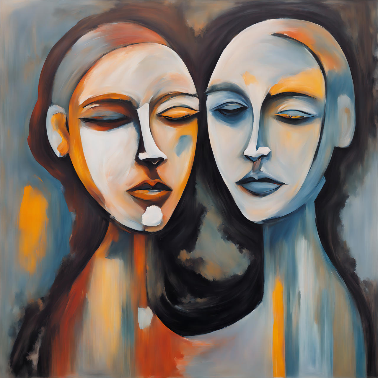 Two Faces in Conversation Paint two faces enga by Melin1978 on DeviantArt