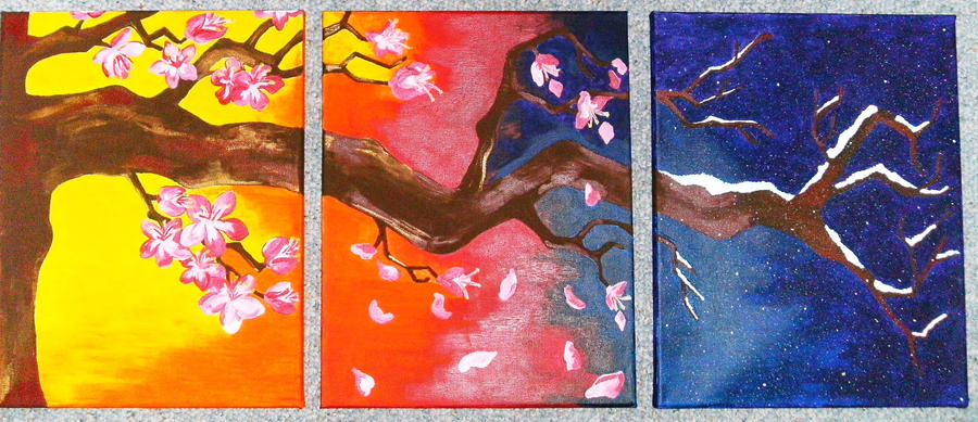 Blosson Tree Triptych