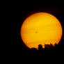 Sunspots over horizon