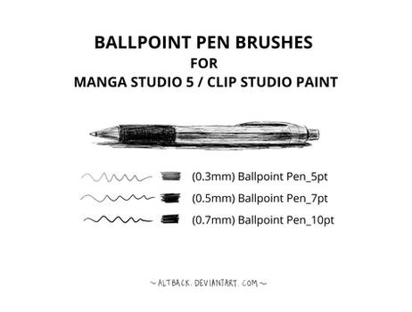 Ballpoint Pen Brushes (Manga Studio 5/CSP)