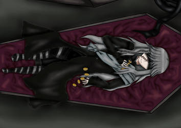 Undertaker in a coffin