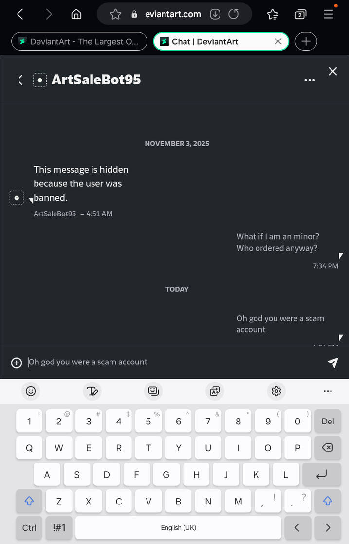 Deviantart Scam I just now realized this was a scam account by Kennymccormick1356 on ...