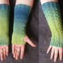 green wrist warmers