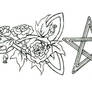 White Flower Pentacle Design