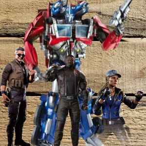 Sonya, Johnny, Jax and Optimus 