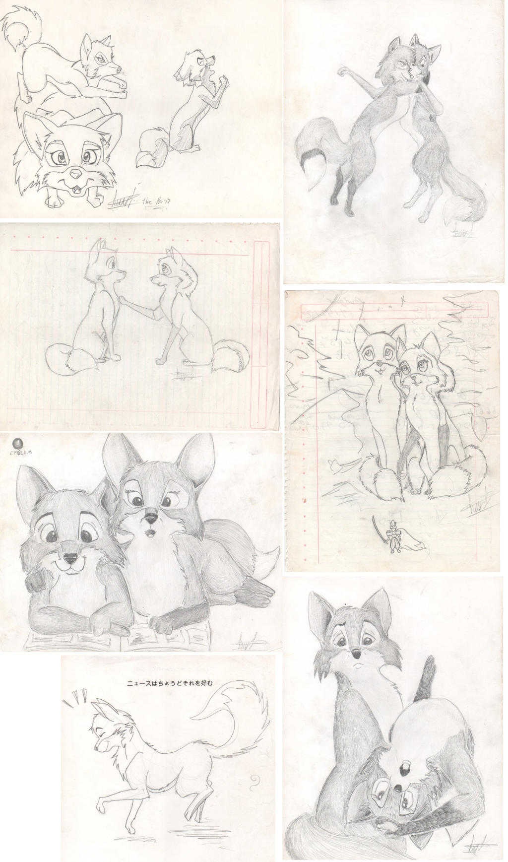 Siete dibujos de Cindy y Randy del 2003 al 2006