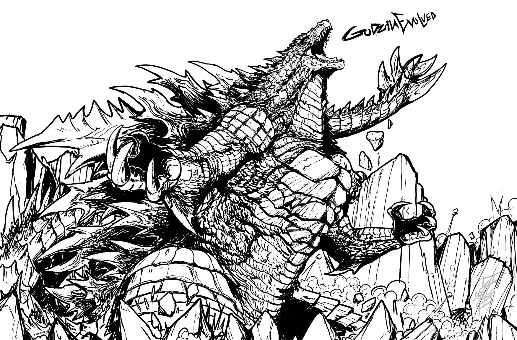 Godzilla Vector Line Godzilla Evolved (Lineart) by Gabe-TKE on DeviantArt