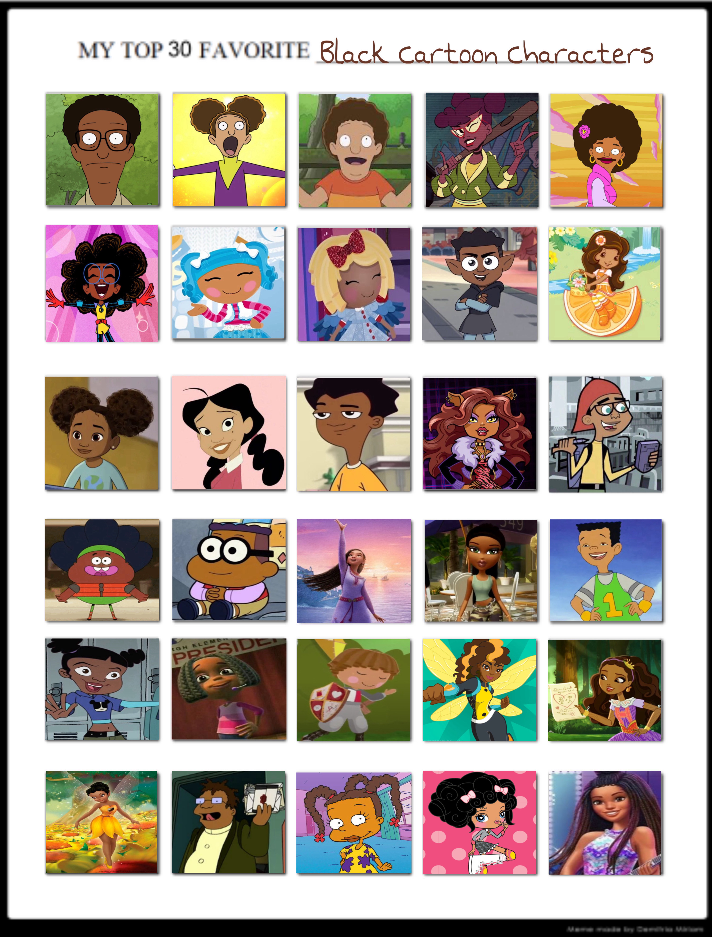Black In Cartoon My Top 30 Favorite Black Cartoon Characters by WorldofAri on DeviantArt