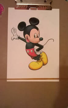 Mickey Mouse Prismacolour drawing.