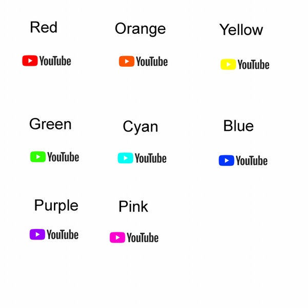 Different Colors of Youtube Logo by darren9999 on DeviantArt