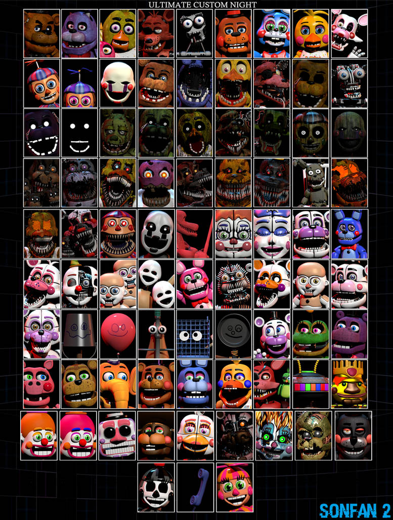 Ultimate Custom Night All Character Roster by SonFan2 on DeviantArt