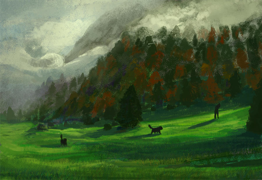 Man with his Dogs by gizmodus