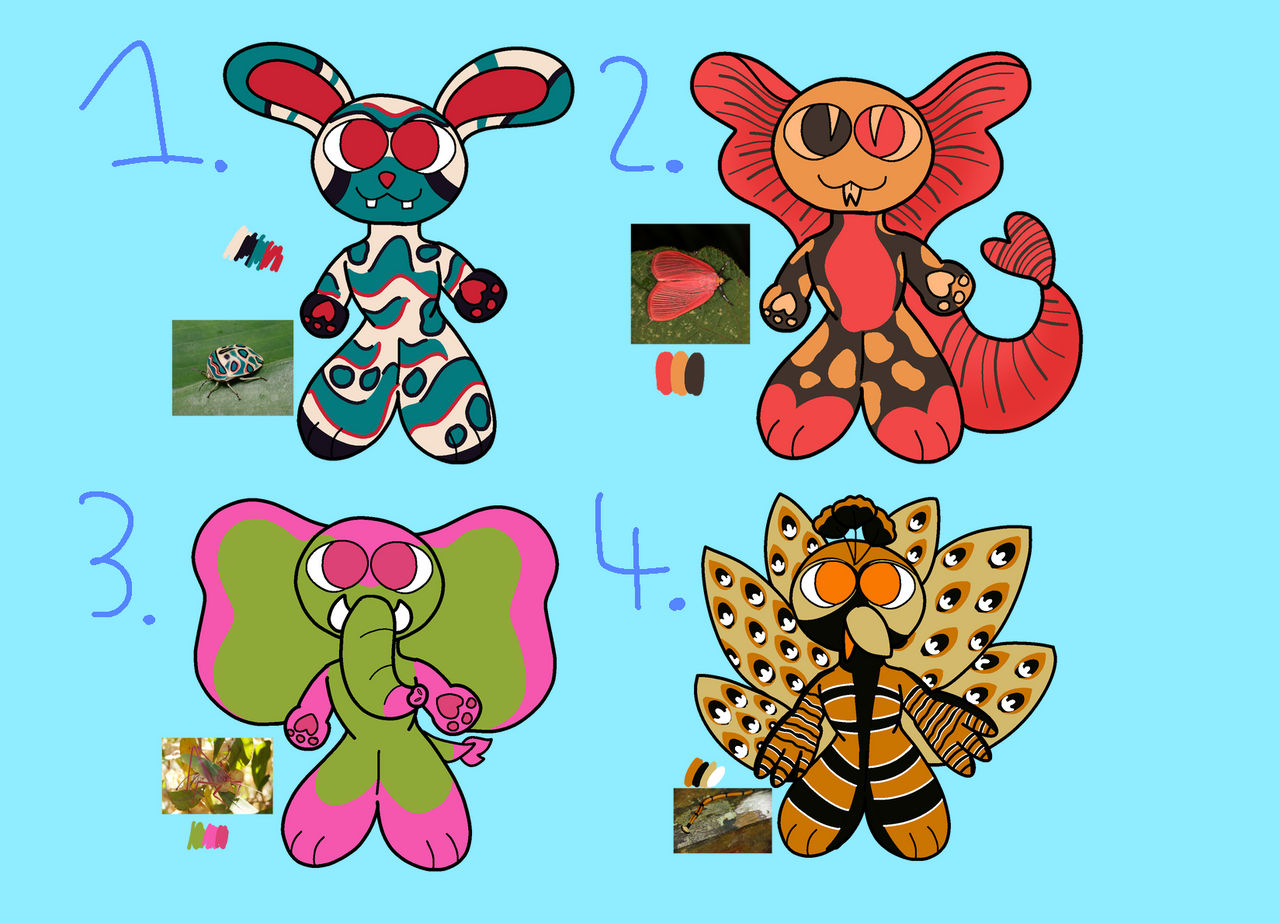 Chibi Bug Bug Themed Chibi Adopts (4/4 Open!) by MyPencilDraws on DeviantArt