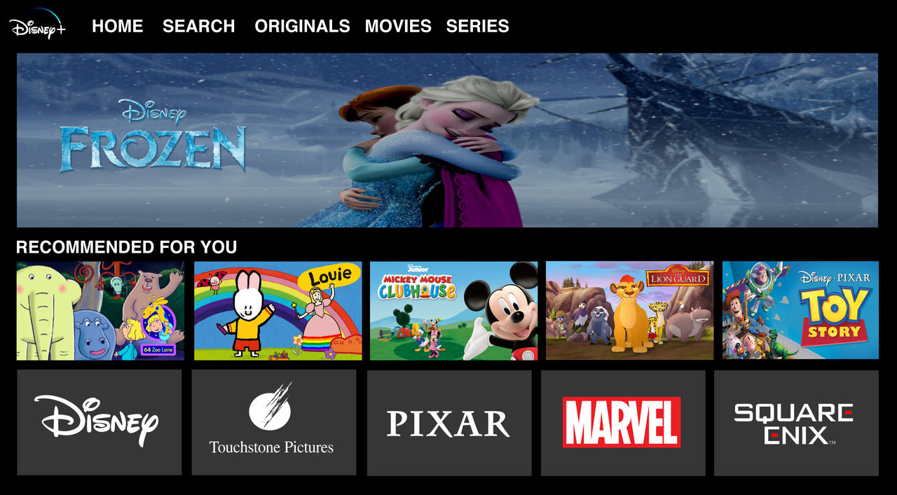 Disney+ Homepage (2014-2019) by Appleberries22 on DeviantArt