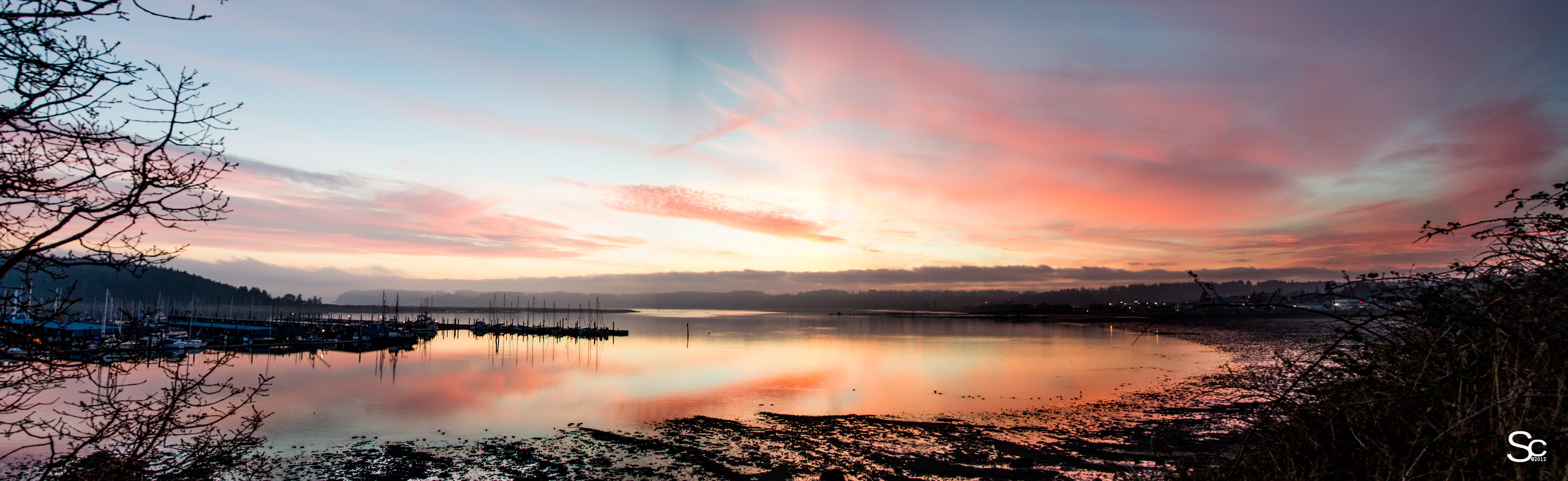 The bay at sunset