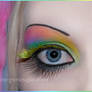 . pastel rainbow make-up .