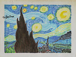 'Starry Night' in Crayon