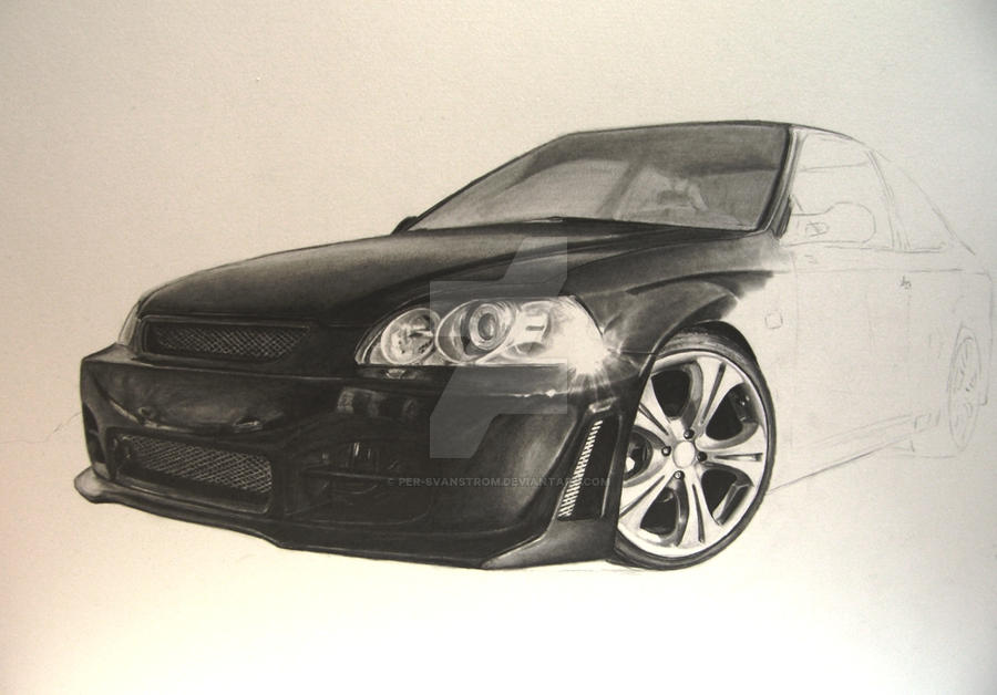 Drawing a Honda Civic step 5