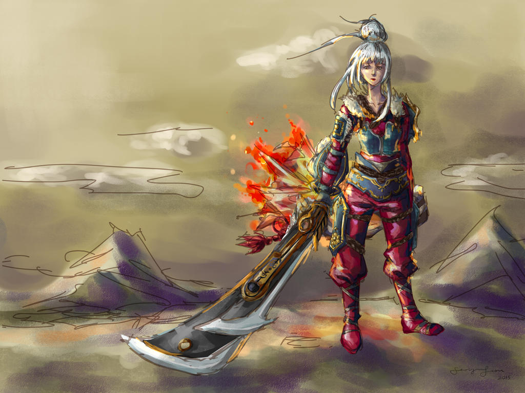Commission - Dragonblade Riven by punyorin on DeviantArt