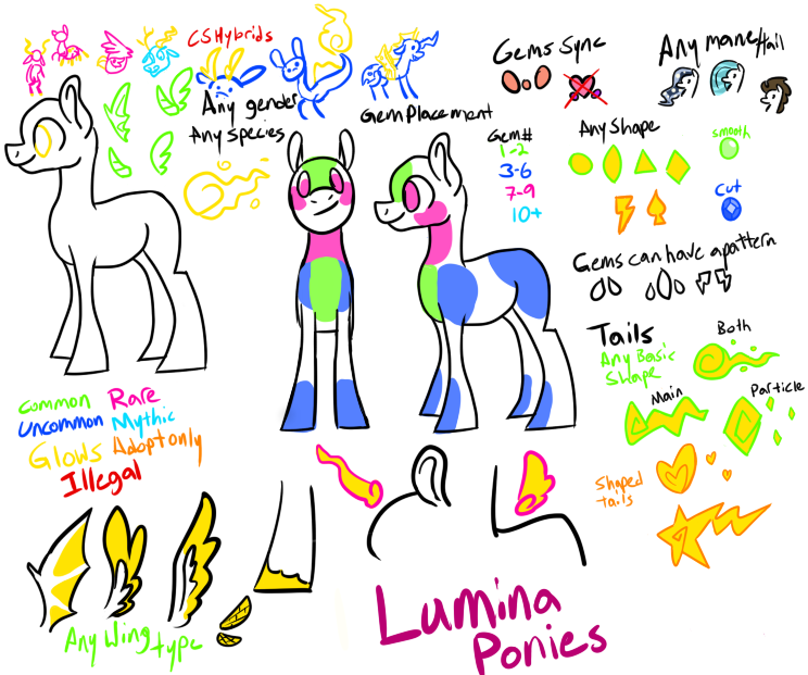 Lumina Ponies -SoF- by PudgieHedgie