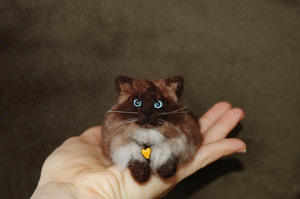 Needle Felted Cat by amber-rose-creations