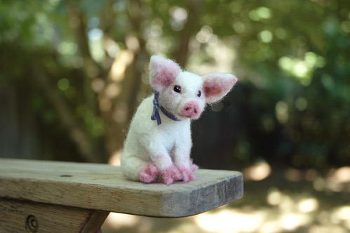 Needle felted Pig piglet