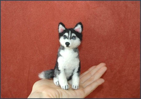 Needle Felted Siberian Husky