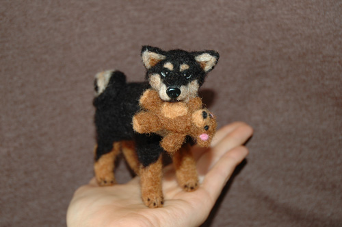 Needle felted Shiba Inu