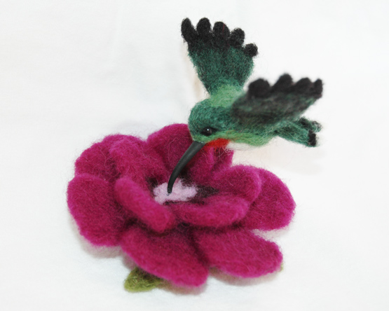 Needle felted hummingbird