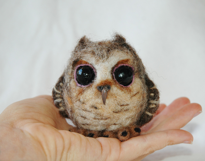 Needle Felted Baby Owl